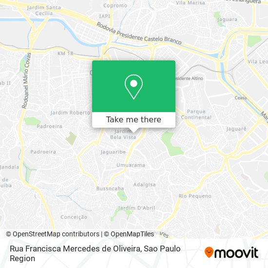 Rua Francisca Mercedes de Oliveira map