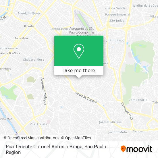 Mapa Rua Tenente Coronel Antônio Braga