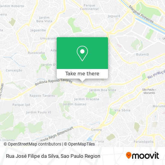 Mapa Rua José Filipe da Silva