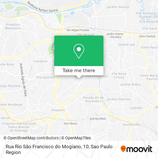 Mapa Rua Rio São Francisco do Mogiano, 10