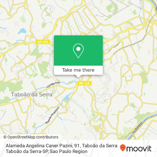 Alameda Angelina Caner Pazini, 91, Taboão da Serra Taboão da Serra-SP map