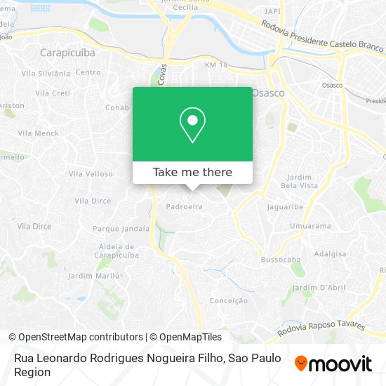 Mapa Rua Leonardo Rodrigues Nogueira Filho