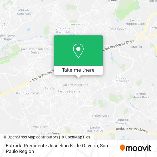 Estrada Presidente Juscelino K. de Oliveira map