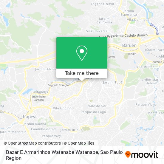 Bazar E Armarinhos Watanabe Watanabe map