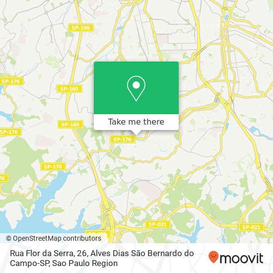 Mapa Rua Flor da Serra, 26, Alves Dias São Bernardo do Campo-SP