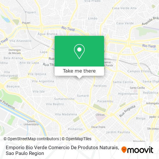 Emporio Bio Verde Comercio De Produtos Naturais map