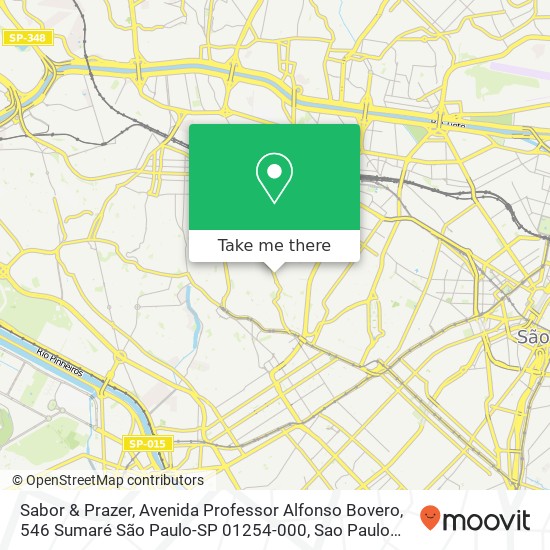 Mapa Sabor & Prazer, Avenida Professor Alfonso Bovero, 546 Sumaré São Paulo-SP 01254-000