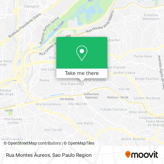 Mapa Rua Montes Áureos