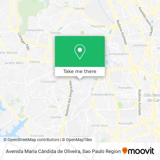 Mapa Avenida Maria Cândida de Oliveira