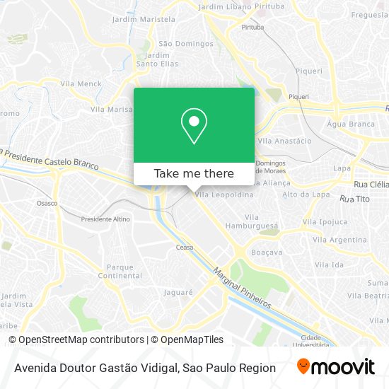 Mapa Avenida Doutor Gastão Vidigal