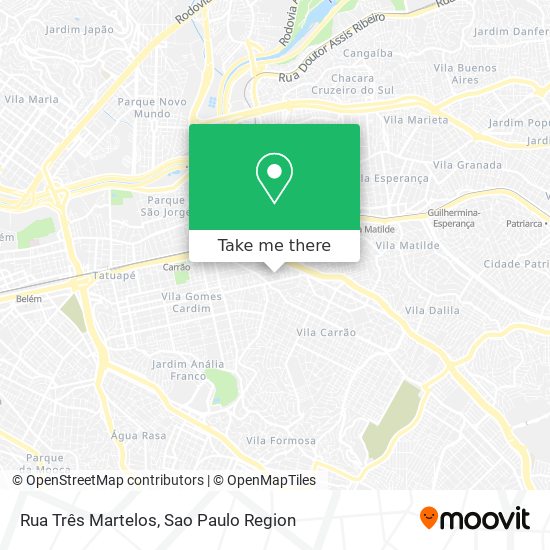 Mapa Rua Três Martelos