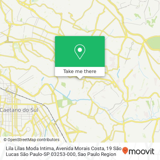 Lila Lilas Moda Intima, Avenida Morais Costa, 19 São Lucas São Paulo-SP 03253-000 map