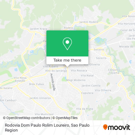 Mapa Rodovia Dom Paulo Rolim Loureiro