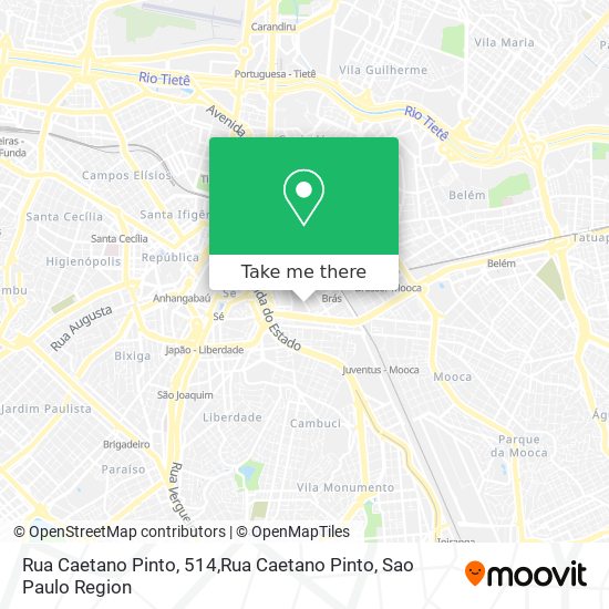 Mapa Rua Caetano Pinto, 514,Rua Caetano Pinto