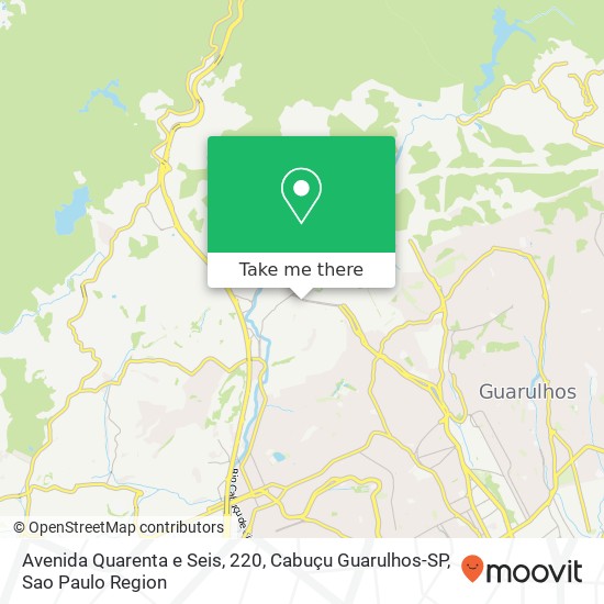 Avenida Quarenta e Seis, 220, Cabuçu Guarulhos-SP map