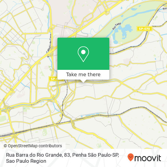Mapa Rua Barra do Rio Grande, 83, Penha São Paulo-SP