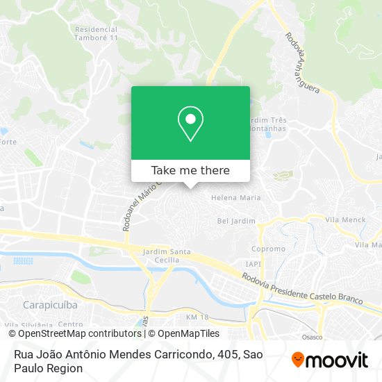 Mapa Rua João Antônio Mendes Carricondo, 405