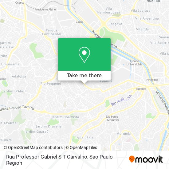 Mapa Rua Professor Gabriel S T Carvalho