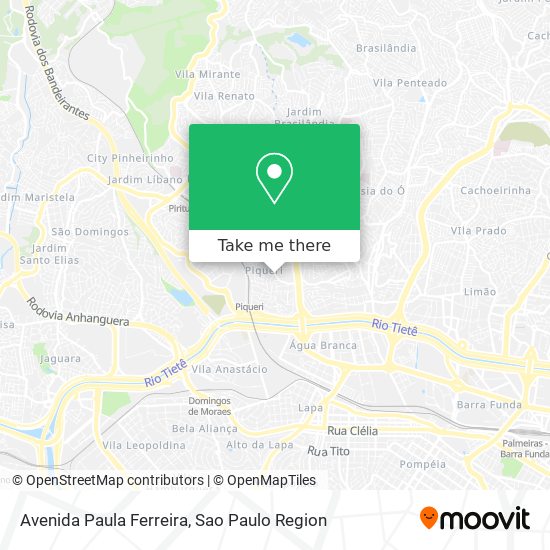 Mapa Avenida Paula Ferreira