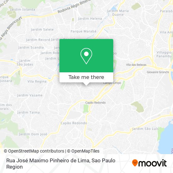 Mapa Rua José Maximo Pinheiro de Lima