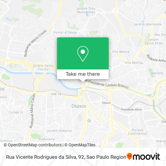 Mapa Rua Vicente Rodrigues da Silva, 92