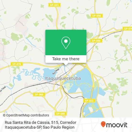 Mapa Rua Santa Rita de Cássia, 515, Corredor Itaquaquecetuba-SP