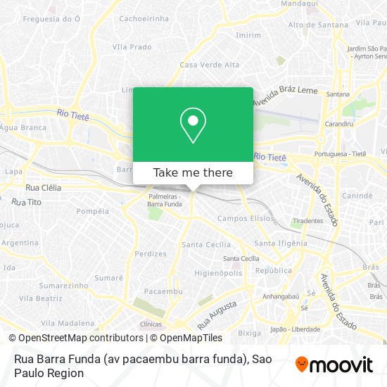 Mapa Rua Barra Funda (av pacaembu barra funda)