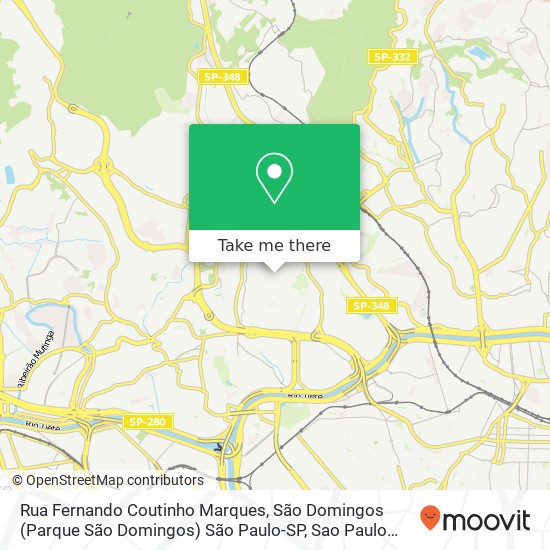 Mapa Rua Fernando Coutinho Marques, São Domingos (Parque São Domingos) São Paulo-SP