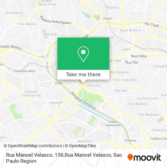 Mapa Rua Manoel Velasco, 156,Rua Manoel Velasco