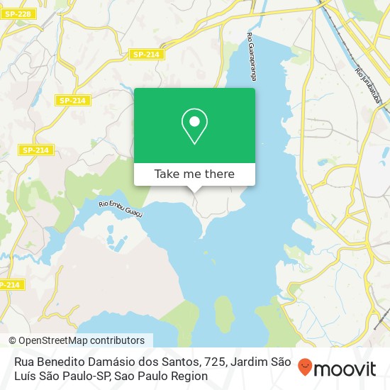 Mapa Rua Benedito Damásio dos Santos, 725, Jardim São Luís São Paulo-SP