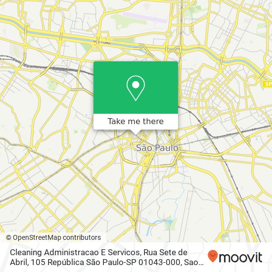 Mapa Cleaning Administracao E Servicos, Rua Sete de Abril, 105 República São Paulo-SP 01043-000