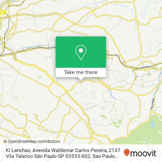 Mapa Ki Lanchao, Avenida Waldemar Carlos Pereira, 2137 Vila Talarico São Paulo-SP 03533-002