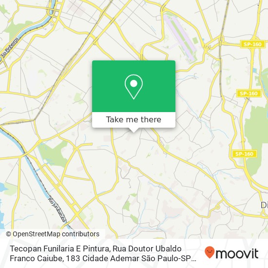 Mapa Tecopan Funilaria E Pintura, Rua Doutor Ubaldo Franco Caiube, 183 Cidade Ademar São Paulo-SP 04651-020