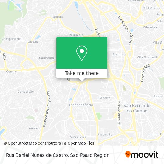 Mapa Rua Daniel Nunes de Castro