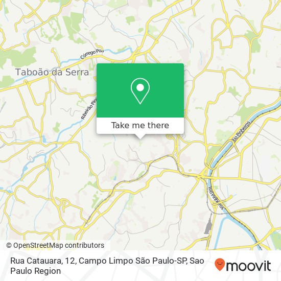Mapa Rua Catauara, 12, Campo Limpo São Paulo-SP