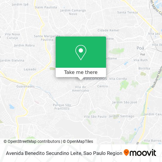 Mapa Avenida Benedito Secundino Leite