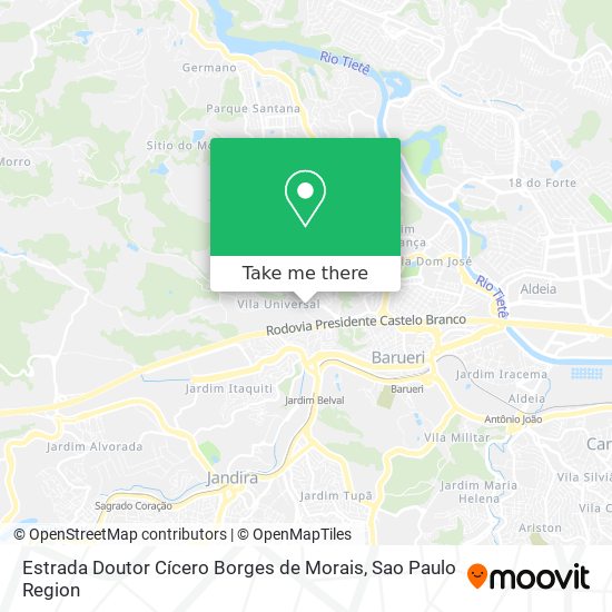 Estrada Doutor Cícero Borges de Morais map