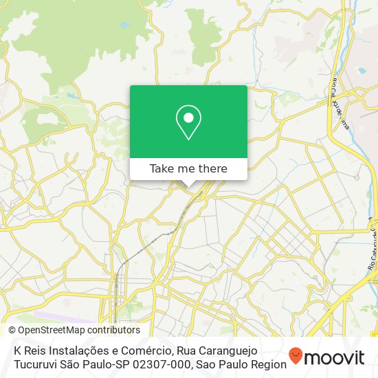 Mapa K Reis Instalações e Comércio, Rua Caranguejo Tucuruvi São Paulo-SP 02307-000