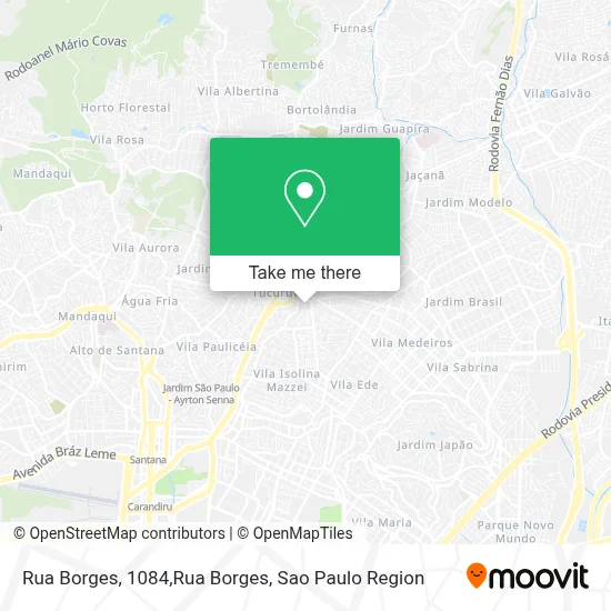 Rua Borges, 1084,Rua Borges map