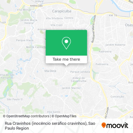 Rua Cravinhos (inocêncio seráfico cravinhos) map