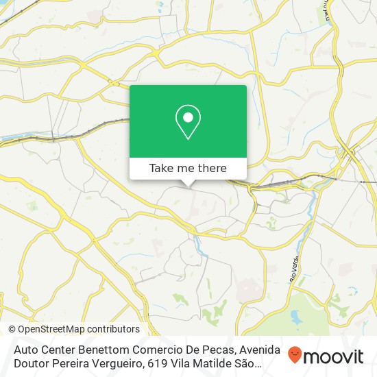 Auto Center Benettom Comercio De Pecas, Avenida Doutor Pereira Vergueiro, 619 Vila Matilde São Paulo-SP 03563-000 map