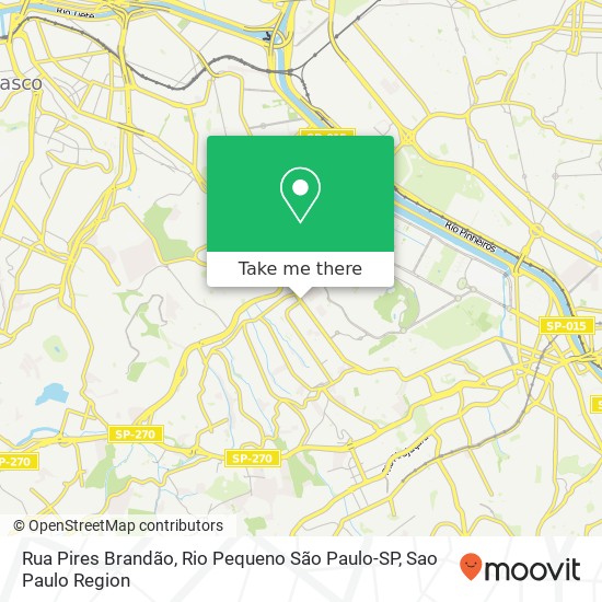 Mapa Rua Pires Brandão, Rio Pequeno São Paulo-SP
