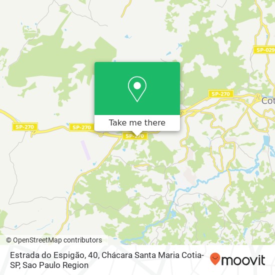 Mapa Estrada do Espigão, 40, Chácara Santa Maria Cotia-SP