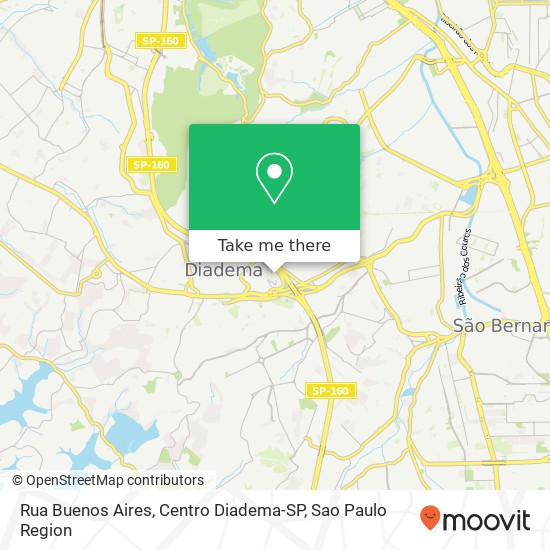 Mapa Rua Buenos Aires, Centro Diadema-SP