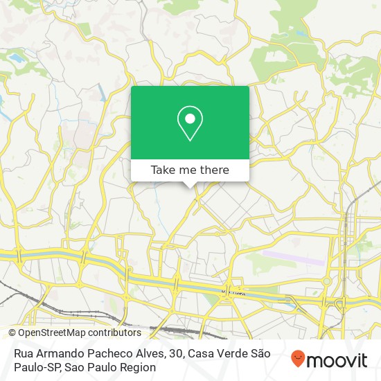 Mapa Rua Armando Pacheco Alves, 30, Casa Verde São Paulo-SP