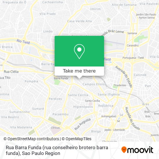 Rua Barra Funda (rua conselheiro brotero barra funda) map