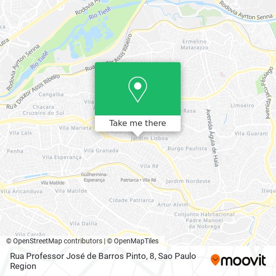 Mapa Rua Professor José de Barros Pinto, 8