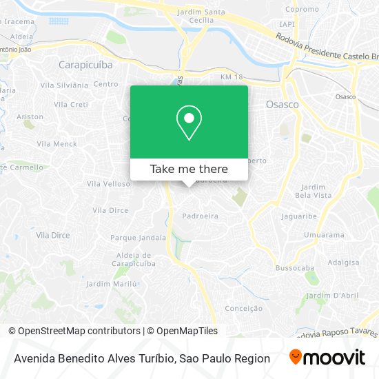 Mapa Avenida Benedito Alves Turíbio