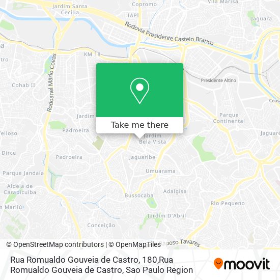 Mapa Rua Romualdo Gouveia de Castro, 180,Rua Romualdo Gouveia de Castro