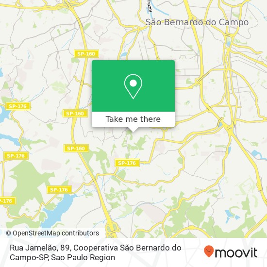 Mapa Rua Jamelão, 89, Cooperativa São Bernardo do Campo-SP